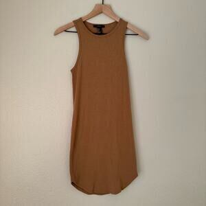 Forever 21 Women's Brown Sleeveless Midi Dress Racerback Casual Size Small